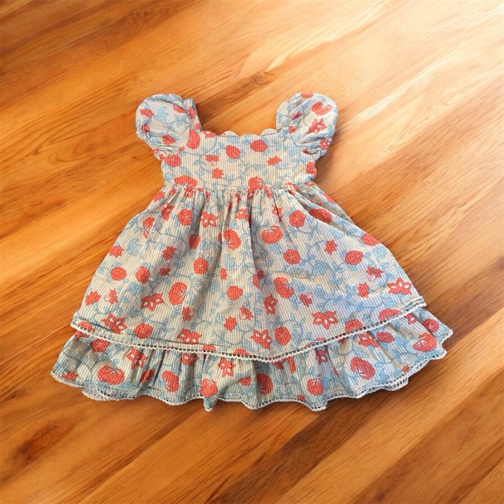 Happily Grey Kids floral puff sleeve dress